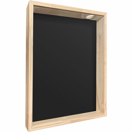 Quadro Porta Rolhas ou Tampinhas Com Moldura em Madeira Pinus - 1,5x4,5
