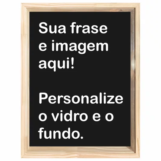 Quadro Porta Rolhas ou Tampinhas Personalizado Com Moldura em Madeira Pinus - 1,5x4,5