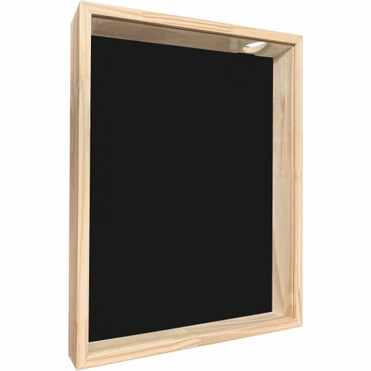 Quadro Porta Rolhas ou Tampinhas Personalizado Com Moldura em Madeira Pinus - 1,5x4,5