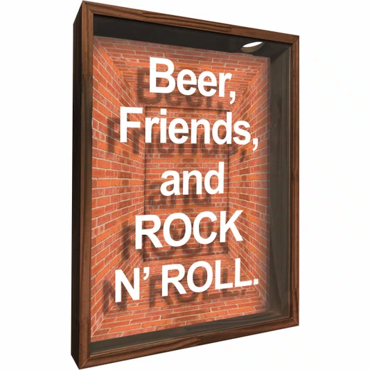 Quadro Porta Tampinhas Beer, Friends, And Rock N' Roll