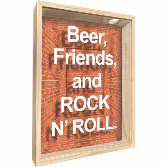Quadro Porta Tampinhas Beer, Friends, And Rock N' Roll