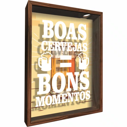 Quadro Porta Tampinhas Boas Cervejas = Bons Momentos