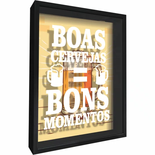 Quadro Porta Tampinhas Boas Cervejas = Bons Momentos