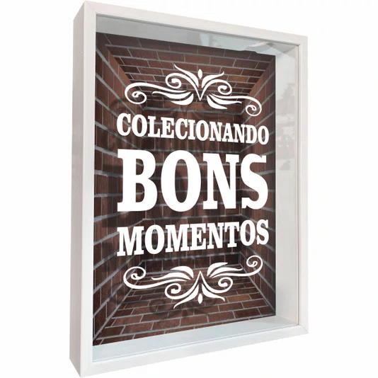 Quadro Porta Tampinhas Colecionando Bons Momentos