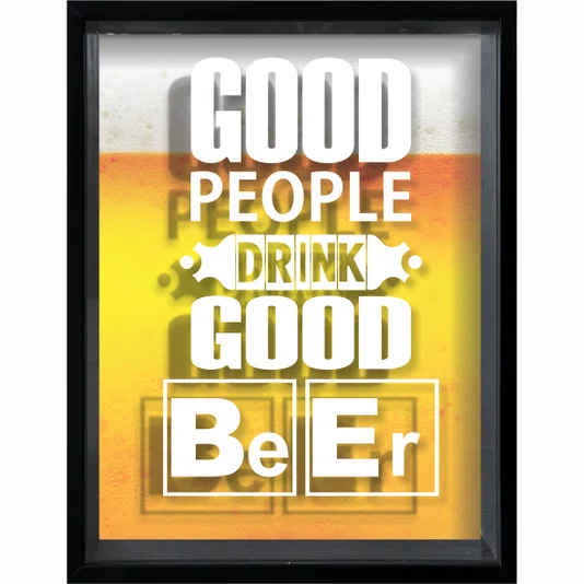 Quadro Porta Tampinhas Good People Drink Good Beer