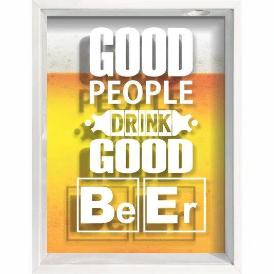 Quadro Porta Tampinhas Good People Drink Good Beer