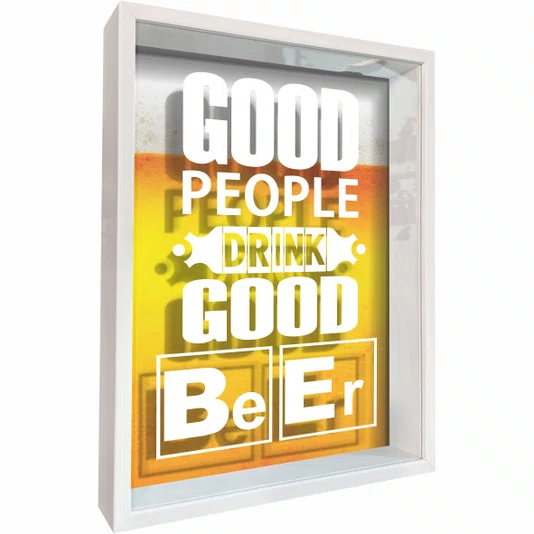 Quadro Porta Tampinhas Good People Drink Good Beer