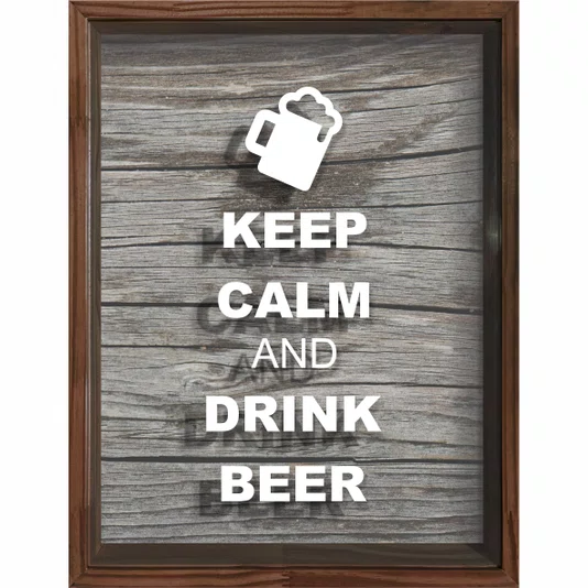 Quadro Porta Tampinhas Keep Calm And  Drink Beer