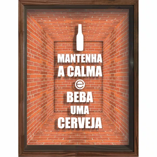Quadro Porta Tampinhas Mantenha A Calma e Beba uma Cerveja