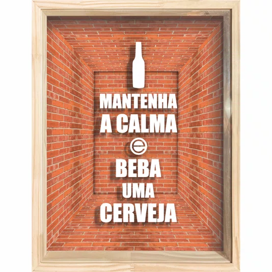 Quadro Porta Tampinhas Mantenha A Calma e Beba uma Cerveja