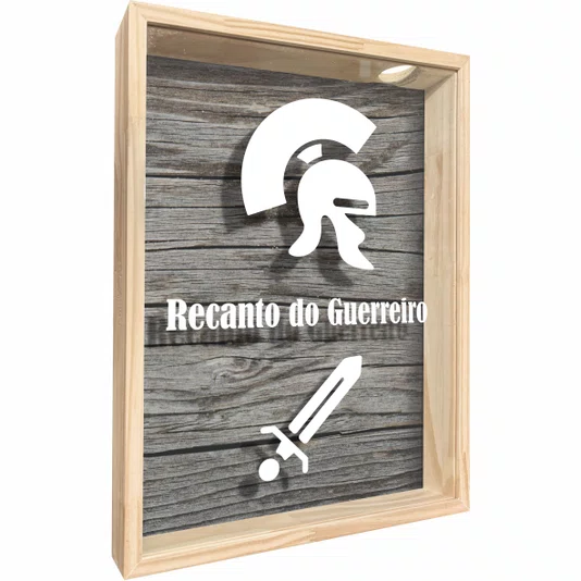 Quadro Porta Tampinhas Recanto do Guerreiro