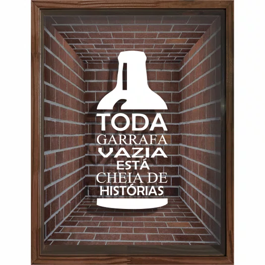 Quadro Porta Tampinhas Toda Garrafa Vazia Esta Cheia de Histórias