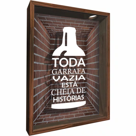 Quadro Porta Tampinhas Toda Garrafa Vazia Esta Cheia de Histórias