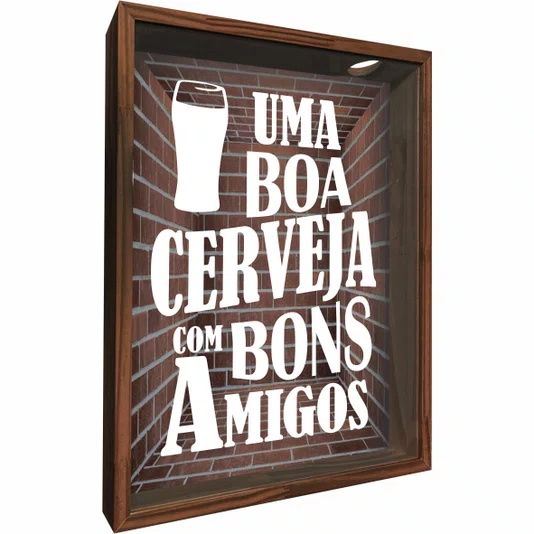 Quadro Porta Tampinhas Uma Boa Cerveja Com Bons Amigos
