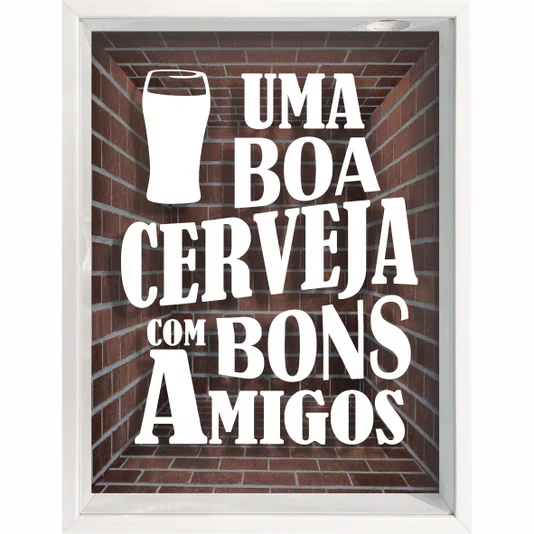 Quadro Porta Tampinhas Uma Boa Cerveja Com Bons Amigos