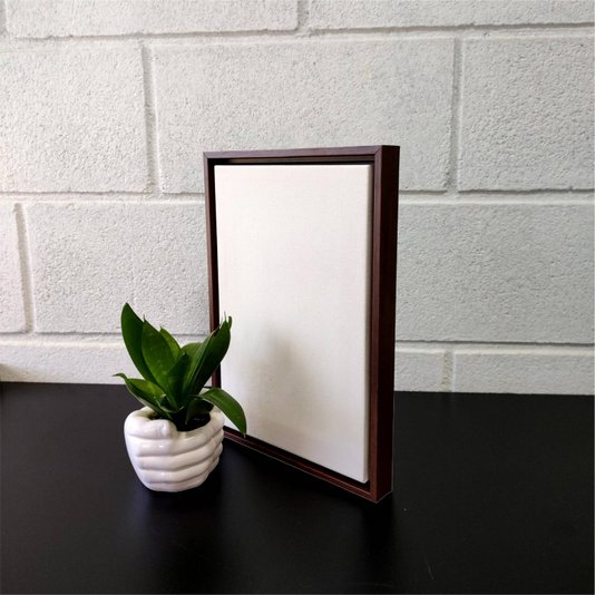 Quadro Tela Decorativa Personalizada em Tecido Canvas com Moldura Canaleta Flutuante Lisa Revestida - 2x2,8
