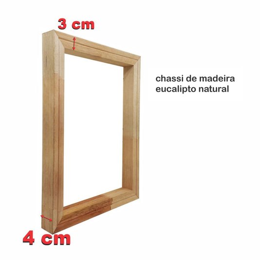 Quadro Tela Decorativa Personalizada em Tecido Canvas com Moldura Canaleta Flutuante Lisa Revestida - 2x4,8