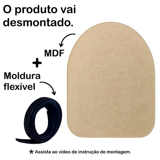 Recorte de Mdf 12mm para Artesanato com Moldura Flexível Perfil U - Organic4
