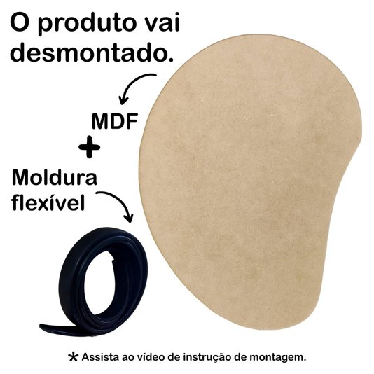 Recorte de Mdf 12mm para Artesanato com Moldura Flexível Perfil U - Organic5