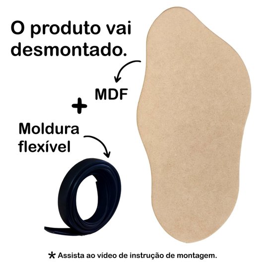 Recorte de Mdf 12mm para Artesanato com Moldura Flexível Perfil U - Organic6