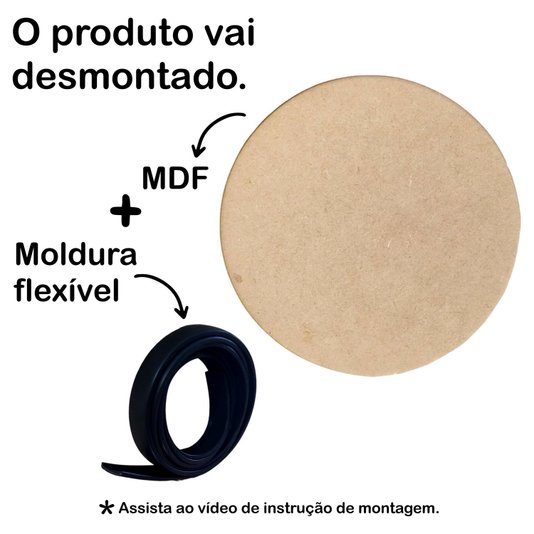 Recorte de Mdf 12mm para Artesanato com Moldura Flexível Perfil U - Redondo