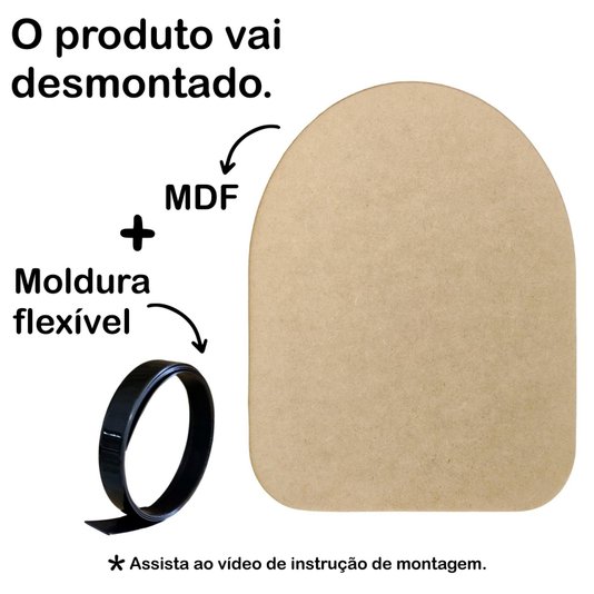 Recorte de Mdf 9mm para Artesanato com Moldura Flexível Plástica - Organic4