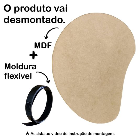 Recorte de Mdf 9mm para Artesanato com Moldura Flexível Plástica - Organic5