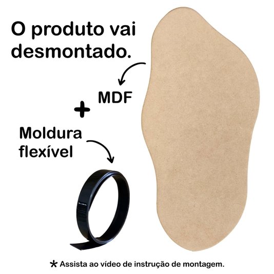 Recorte de Mdf 9mm para Artesanato com Moldura Flexível Plástica - Organic6