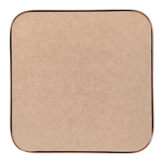 Recorte de Mdf 9mm para Artesanato com Moldura Flexível Plástica - Quadrado