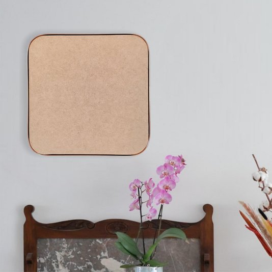 Recorte de Mdf 9mm para Artesanato com Moldura Flexível Plástica - Quadrado