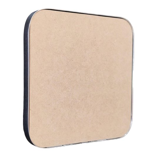 Recorte de Mdf 9mm para Artesanato com Moldura Flexível Plástica - Quadrado