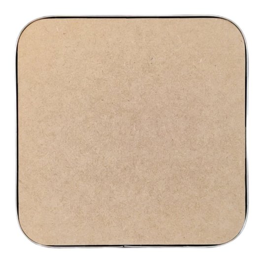 Recorte de Mdf 9mm para Artesanato com Moldura Flexível Plástica - Quadrado