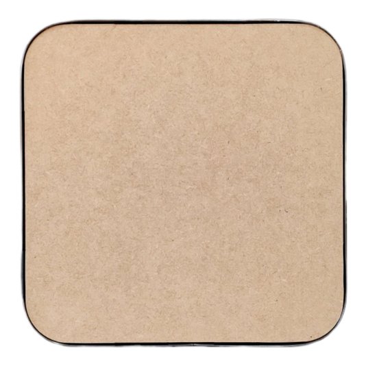 Recorte de Mdf 9mm para Artesanato com Moldura Flexível Plástica - Quadrado