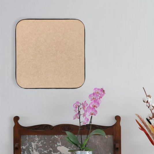 Recorte de Mdf 9mm para Artesanato com Moldura Flexível Plástica - Quadrado