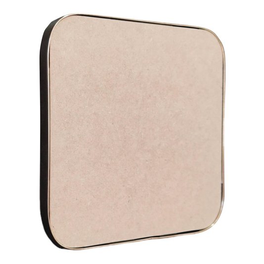 Recorte de Mdf 9mm para Artesanato com Moldura Flexível Plástica - Quadrado