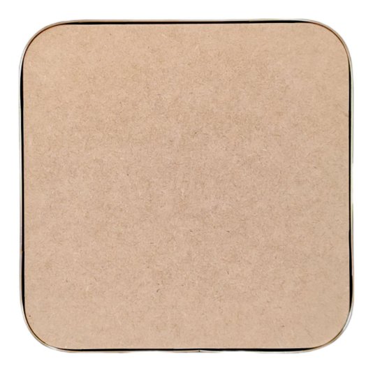Recorte de Mdf 9mm para Artesanato com Moldura Flexível Plástica - Quadrado