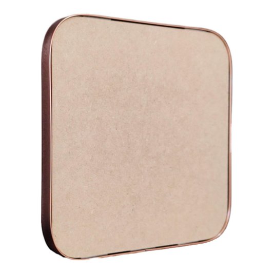 Recorte de Mdf 9mm para Artesanato com Moldura Flexível Plástica - Quadrado
