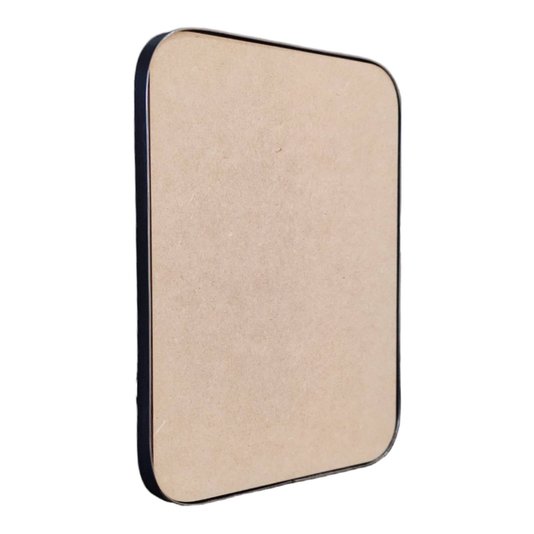 Recorte de Mdf 9mm para Artesanato com Moldura Flexível Plástica - Retângulo