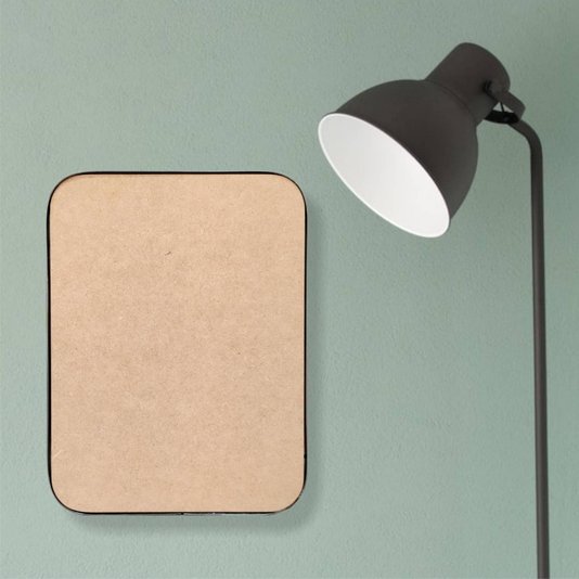 Recorte de Mdf 9mm para Artesanato com Moldura Flexível Plástica - Retângulo