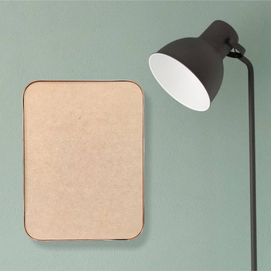 Recorte de Mdf 9mm para Artesanato com Moldura Flexível Plástica - Retângulo