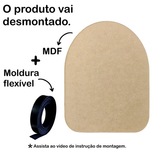 Recorte de Mdf 9mm para Artesanato com Tira de Couro Sintético - Organic4