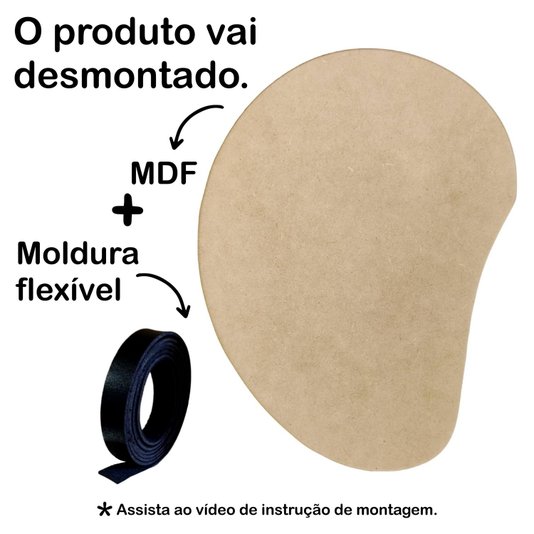 Recorte de Mdf 9mm para Artesanato com Tira de Couro Sintético - Organic5