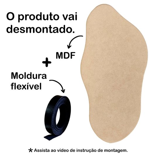 Recorte de Mdf 9mm para Artesanato com Tira de Couro Sintético - Organic6