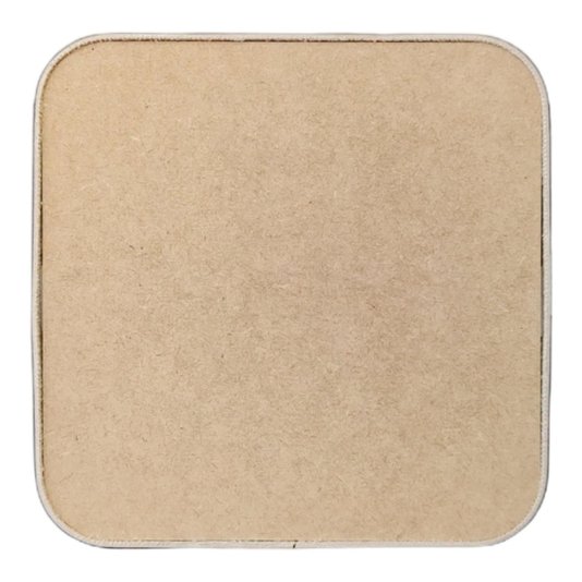 Recorte de Mdf 9mm para Artesanato com Tira de Couro Sintético - Quadrado