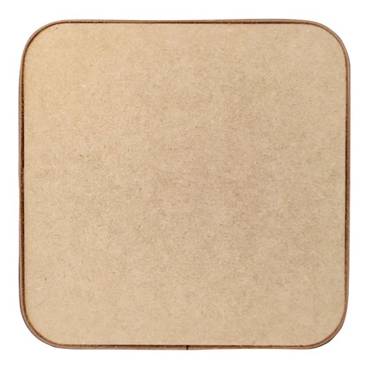 Recorte de Mdf 9mm para Artesanato com Tira de Couro Sintético - Quadrado