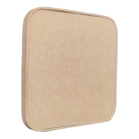 Recorte de Mdf 9mm para Artesanato com Tira de Couro Sintético - Quadrado