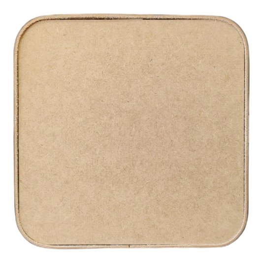 Recorte de Mdf 9mm para Artesanato com Tira de Couro Sintético - Quadrado