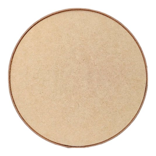 Recorte de Mdf 9mm para Artesanato com Tira de Couro Sintético - Redondo