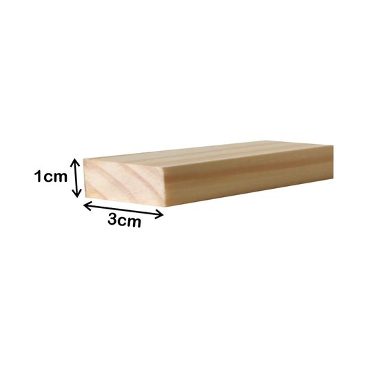 Ripa de Madeira Pinus Natural para Artesanato - 3x1