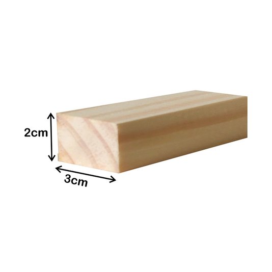 Ripa de Madeira Pinus Natural para Artesanato - 3x2
